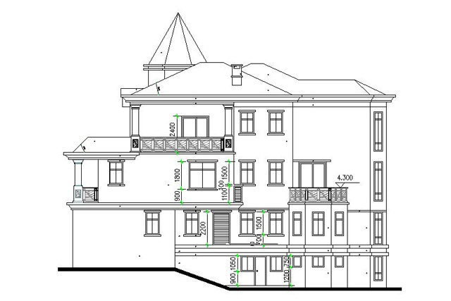 钢结构别墅（钢混房）RJ-GH302+三层-13.90X20.70米(图3)