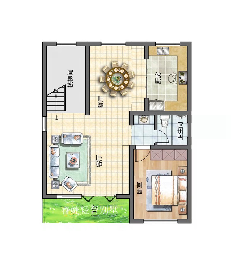 面积小也精致实用的现代三层别墅(图3)