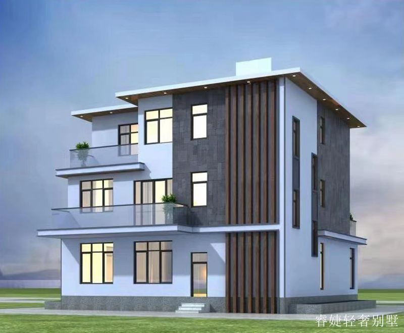 超现代时尚新农村三层半房屋设计图(图3)